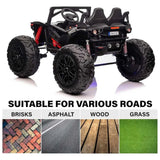 Megastar UTV With Removable Canopy, Remote Control And Colorful Lights 2 Seater 12V - Red