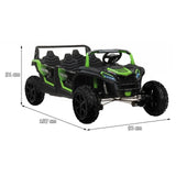 Megastar Kids 48V XXXXL Electric Rideon Dune Buggy Jeep High Speed - 4 Seater - Green