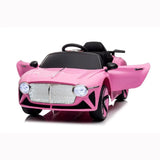 Megastar Ride On 12V Bentley Style Electric Kids Battery Operated Car - Pink