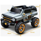 Megastar Electric Ride-On 12V Classic Safari Cruiser SUV Car For Kids With Remote Control - Grey