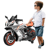 Megastar Ride On 12V Kazuki Rechargeable Battery Operated Ride On Bike For Kids With Hand Acceleration - Orange