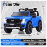 Megastar Licensed Ford Ranger Remote Control Ride-On Car 12V - Blue
