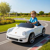 Megastar Big Ride On 24 V Licensed Porsche Kids Electric Car For 2 Kids With Parental Remote Control - White