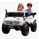 Megastar Ride On Licensed Mercedes 24 V Kids Electric Car Truck With Remote Control - White