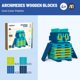 Mideer Archimedes Wooden Blocks - Cool Color Palette