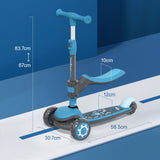 Mideer Foldable 2 in 1 Scooter LED - Blue