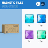 Mideer Magnetic Tiles - Cool Colors - 20 pcs