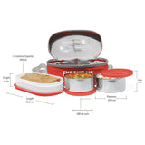 Milton Executive Insulated Lunch Box Set With Lunch Bag - Red
