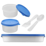 Milton Plastic Double Decker Lunch Box Set With Lunch Bag - Blue