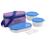 Milton Plastic Double Decker Lunch Box Set With Lunch Bag - Purple