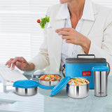 Milton Stainless Steel Insulated Tiffin, Set of 4 -  Blue