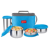 Milton Stainless Steel Insulated Tiffin, Set of 4 -  Blue