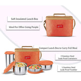 Milton Stainless Steel Insulated Tiffin Set of 4 - Orange