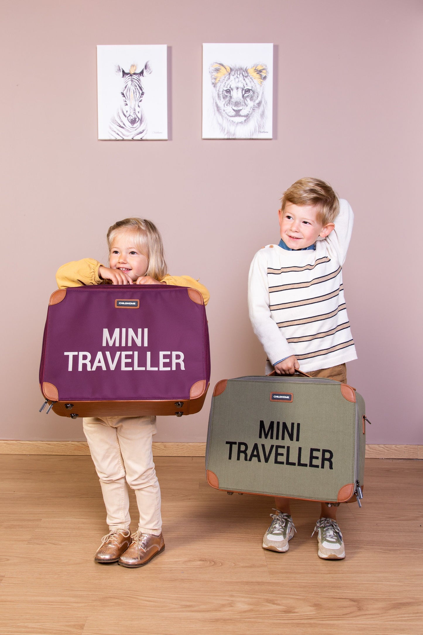 Childhome Mini Traveller Kids Suitcase - Kaki Canvas