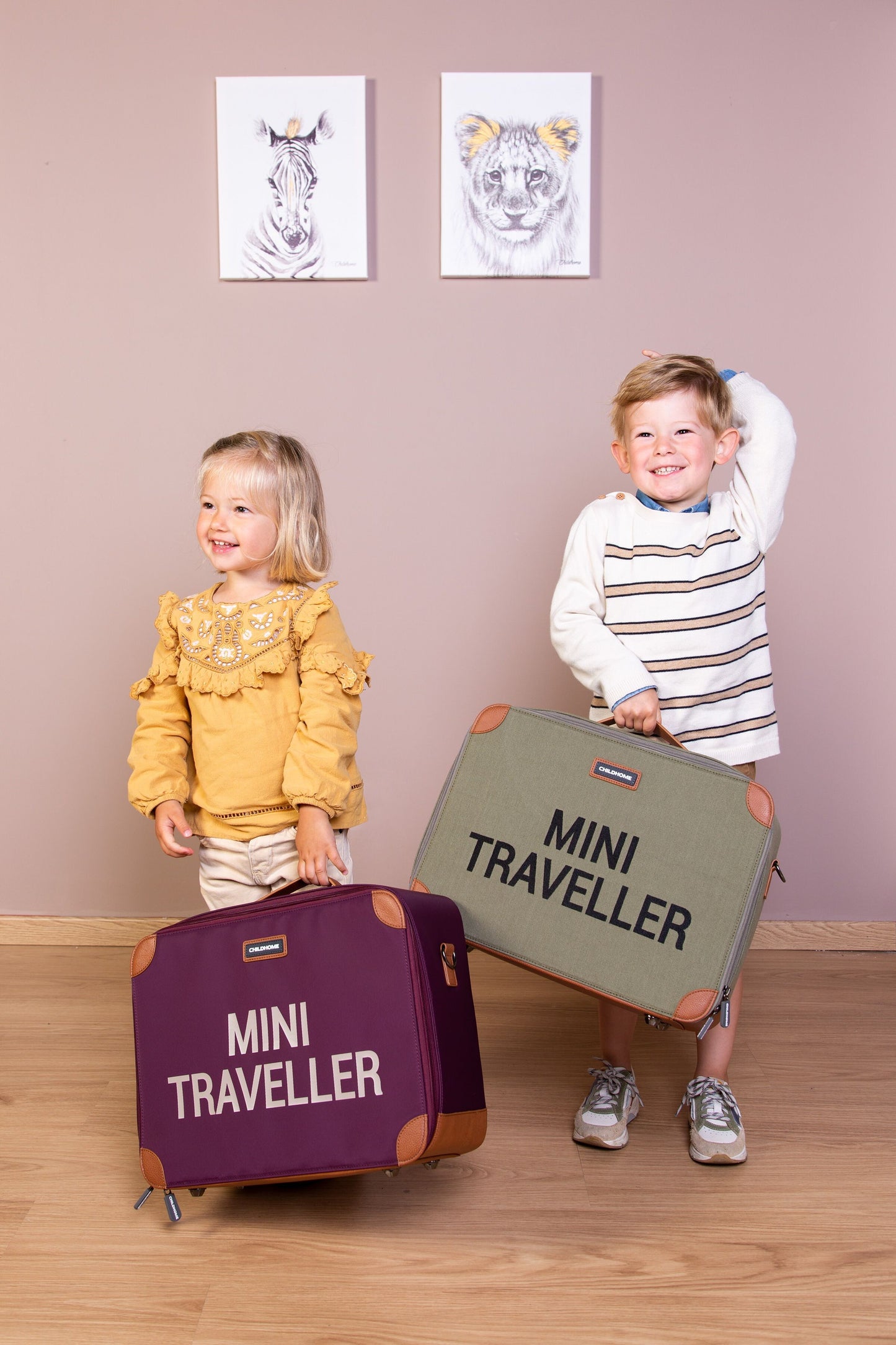 Childhome Mini Traveller Kids Suitcase - Kaki Canvas