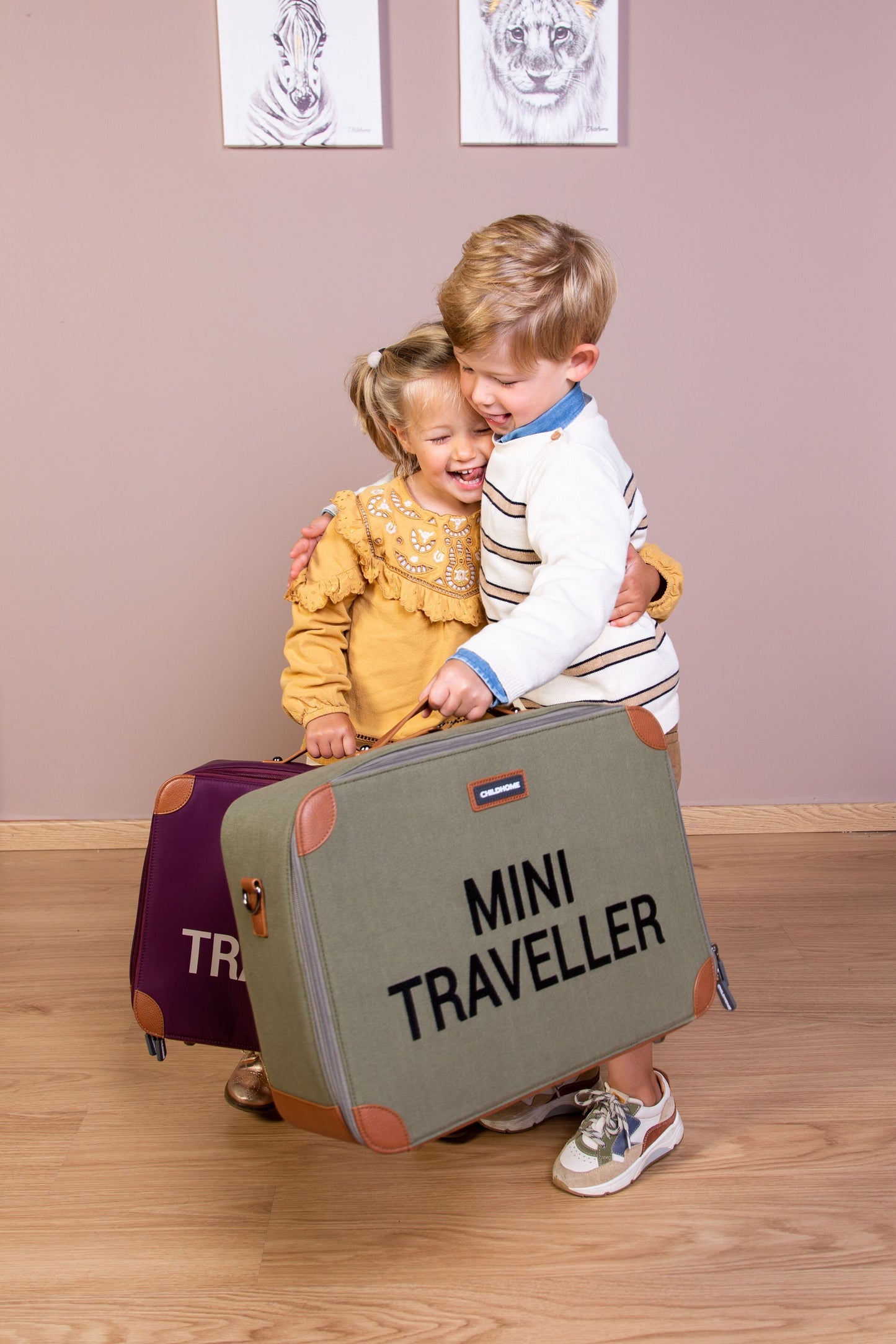 Childhome Mini Traveller Kids Suitcase - Kaki Canvas