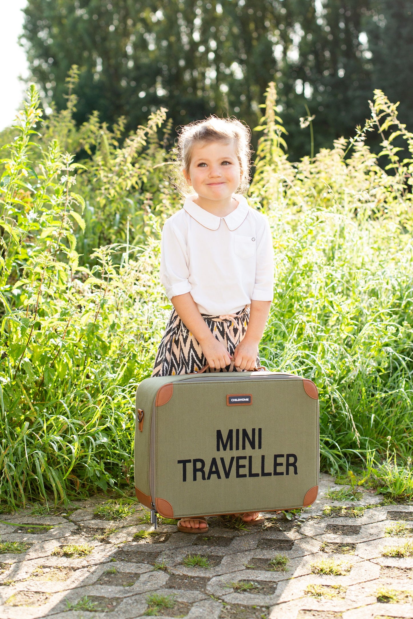 Childhome Mini Traveller Kids Suitcase - Kaki Canvas