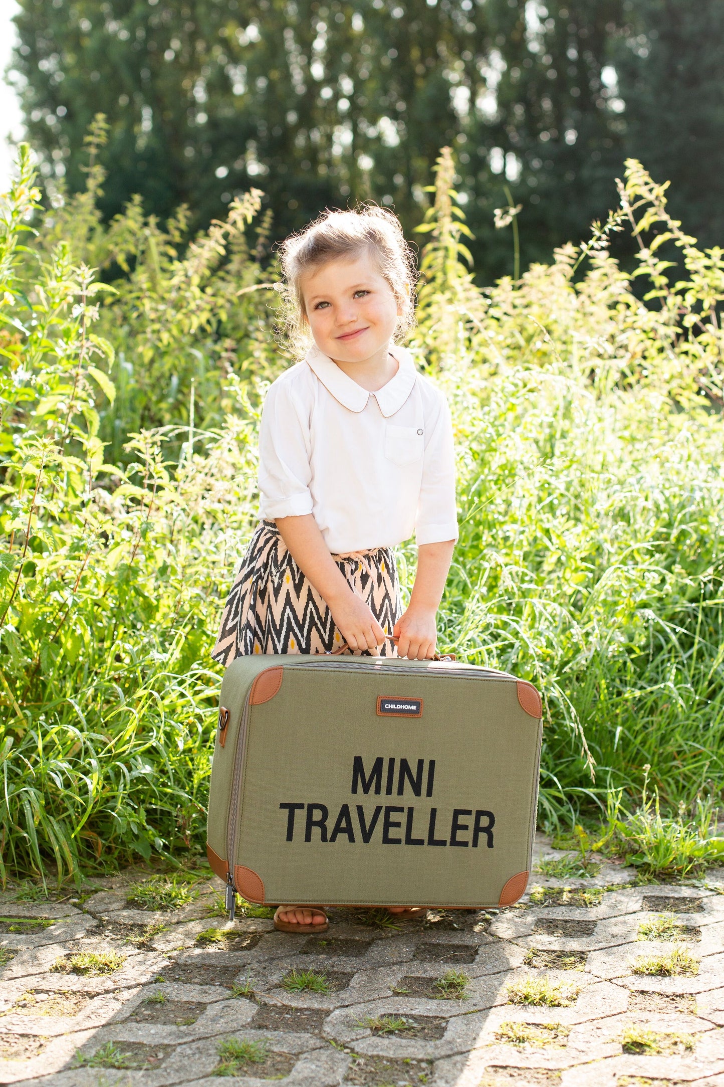 Childhome Mini Traveller Kids Suitcase - Kaki Canvas