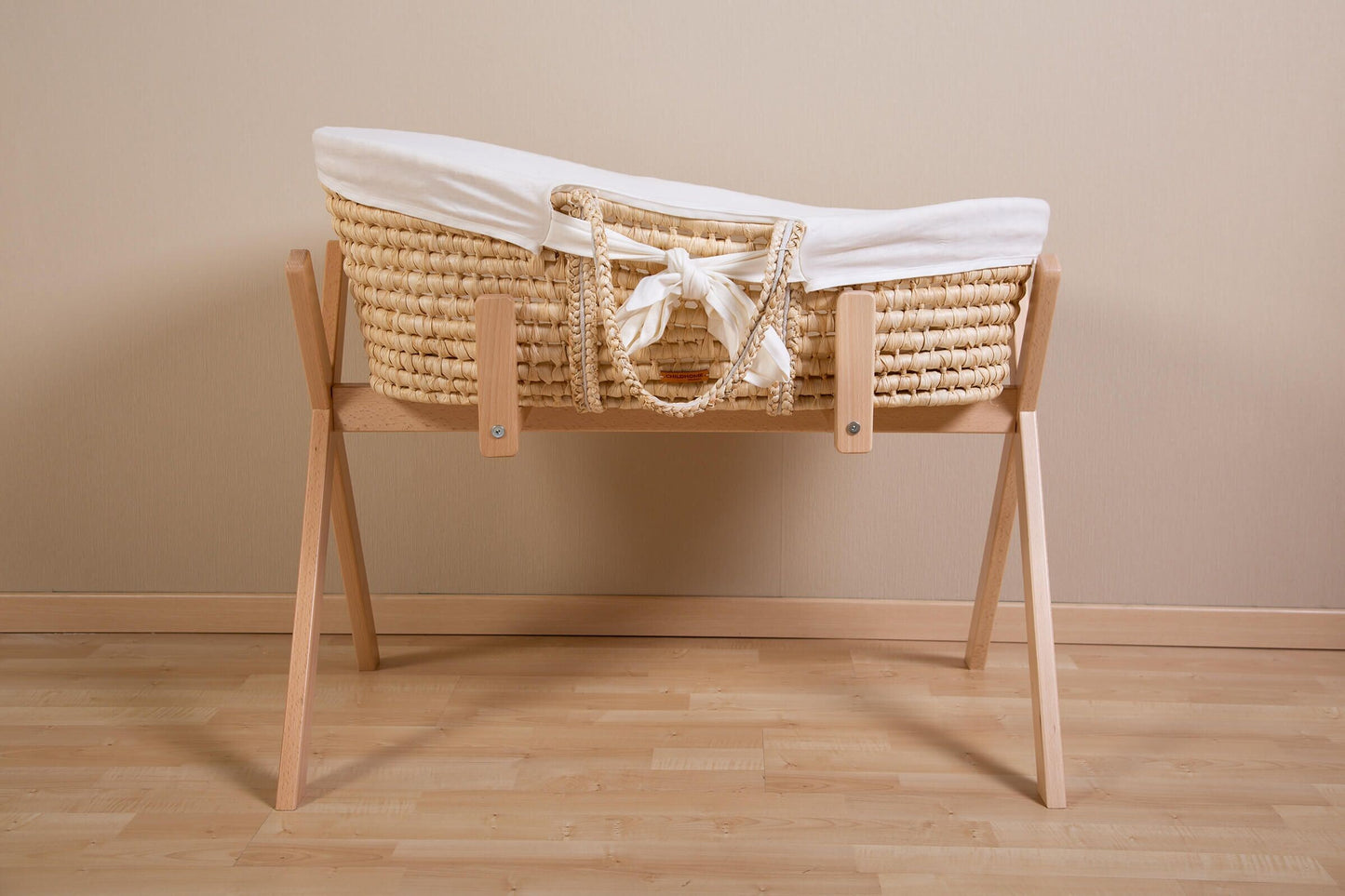 Childhome Bundle Moses Basket with Mattress and Off White Cover