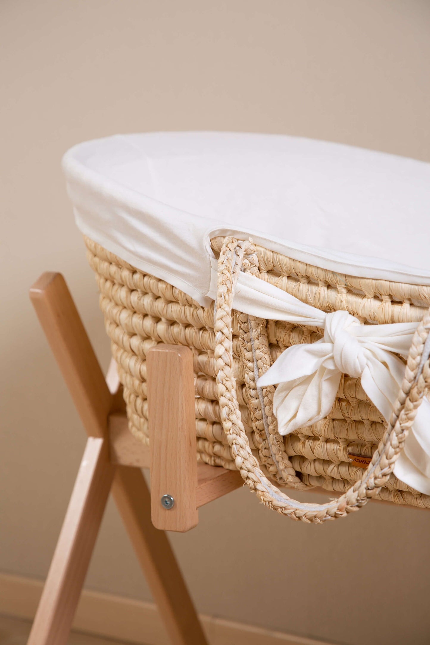 Childhome Bundle Moses Basket with Mattress and Off White Cover