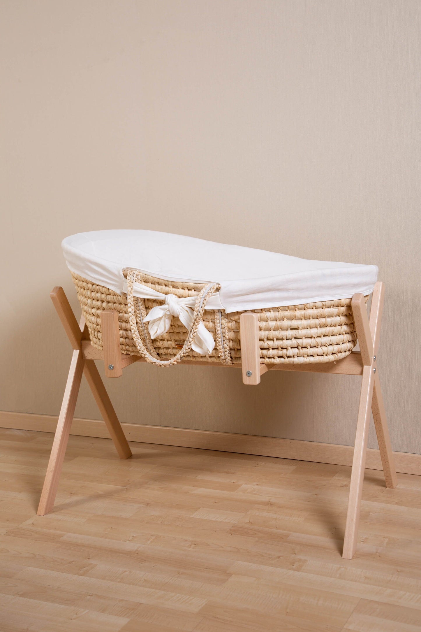 Childhome Bundle Moses Basket with Mattress and Off White Cover