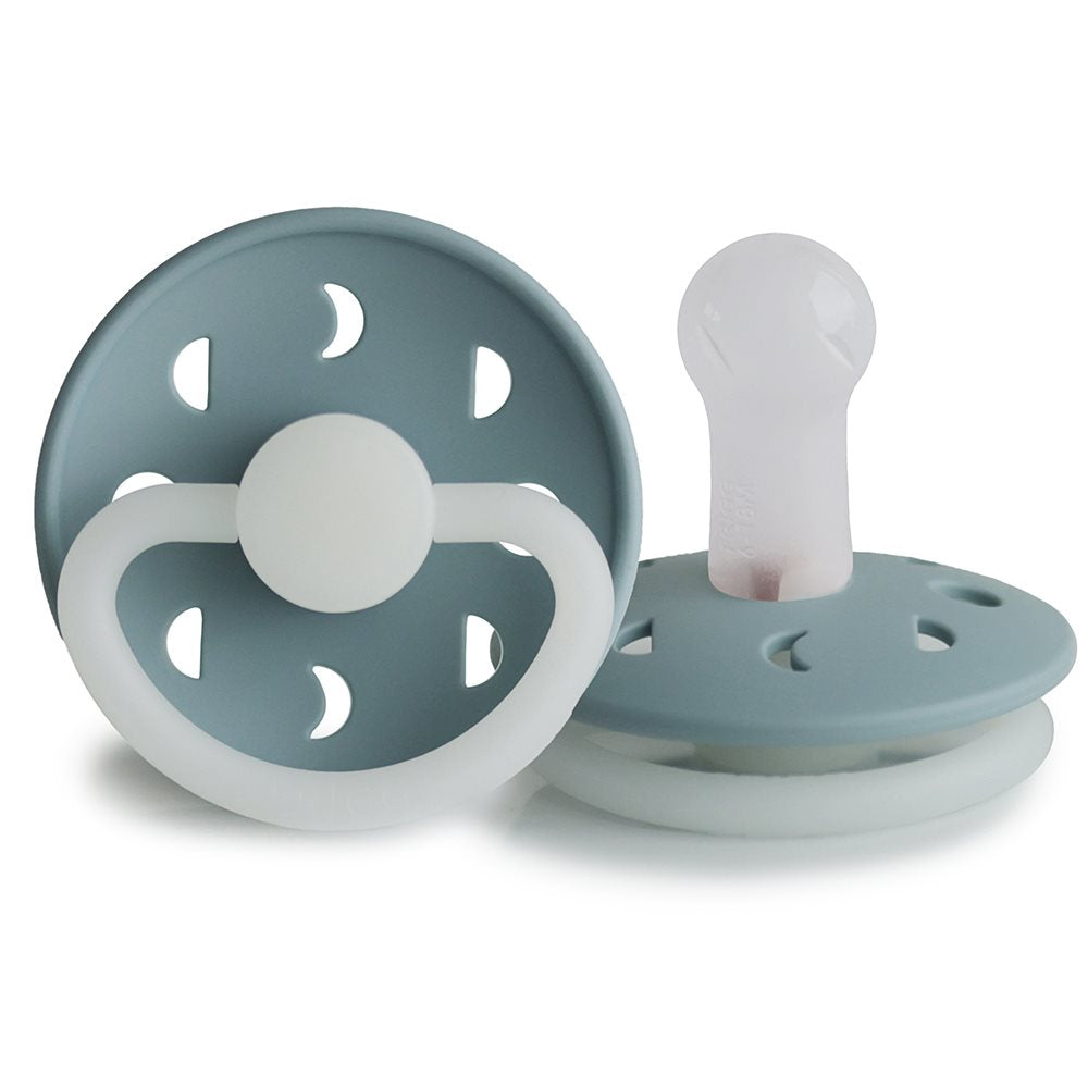 Frigg Moon Phase Silicone Baby Pacifier 6M-18M, 1Pack, Stone Blue Night - Size 2 - Laadlee