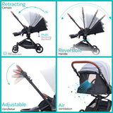 Moon Riche Advanced Baby Stroller 360?ø Rotating Handle - Grey