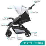 Moon Aria Baby Stroller - Light Grey
