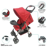 Moon Bezik One Fold Stroller - Dark Red