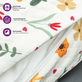 Moon Portable Nursing Breast Feeding Baby Support Pillow With Zippered Cover - Flowers