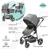 Moon Pro 2 in 1 Stroller - Grey