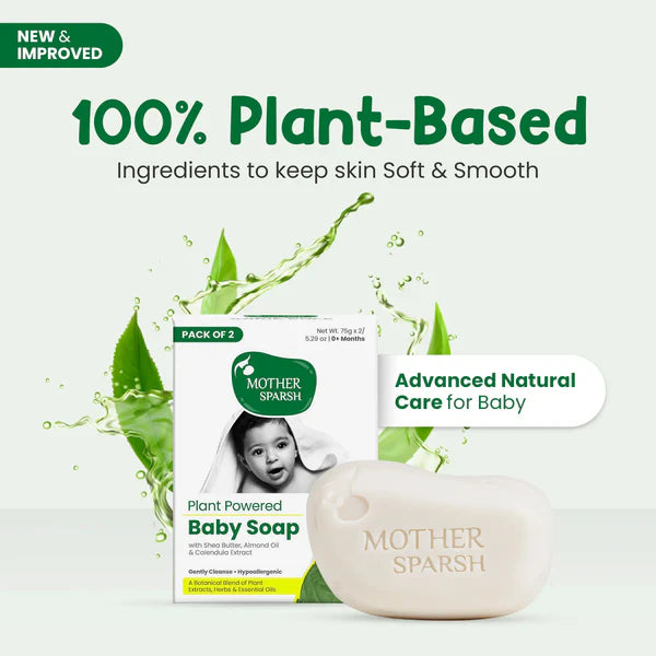 Mother Sparsh Plant Powered Baby Soap -75gm (Pack of 2)