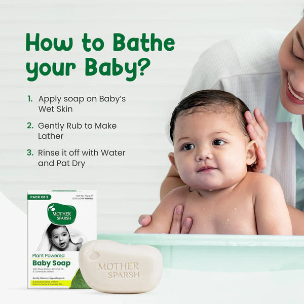 Mother Sparsh Plant Powered Baby Soap -75gm (Pack of 2)