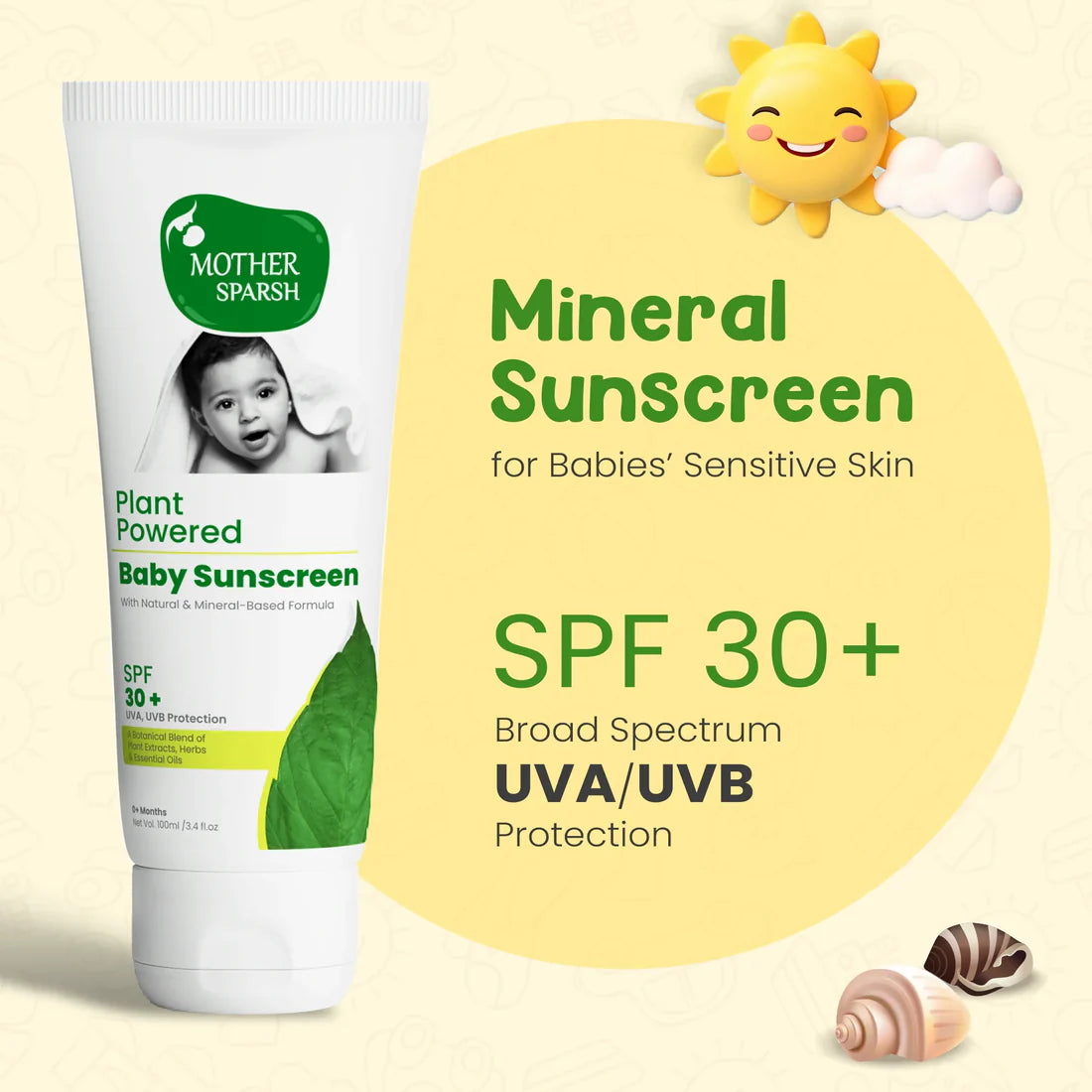 Mother Sparsh Plant Powered Baby Skin Sunscreen Lotion - 100gm