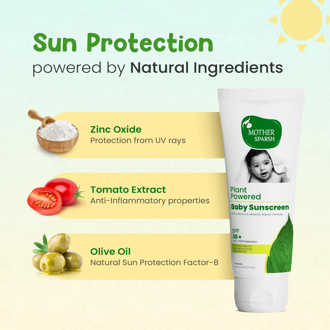 Mother Sparsh Plant Powered Baby Skin Sunscreen Lotion - 100gm