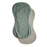 Mushie Burp Cloth Roman Green/Fog - Laadlee