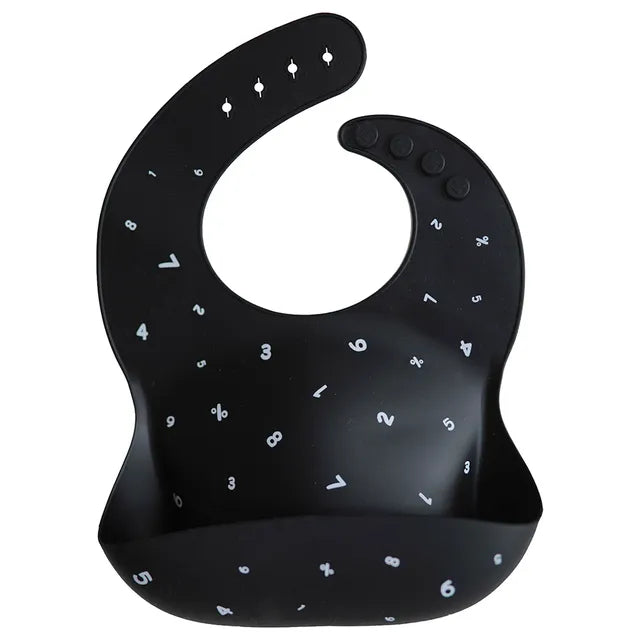 Mushie Silicone Bib Black Numbers - Laadlee