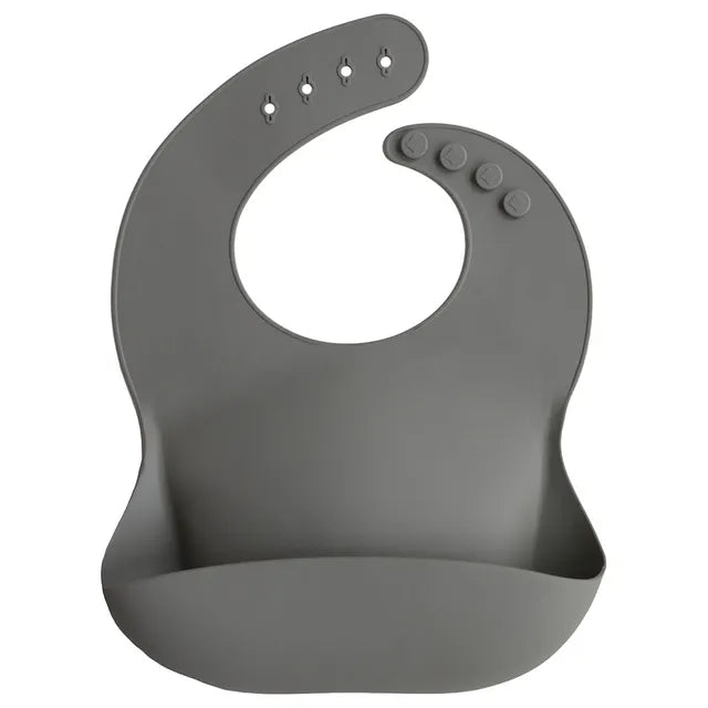 Mushie Silicone Bib Silver Sage - Laadlee