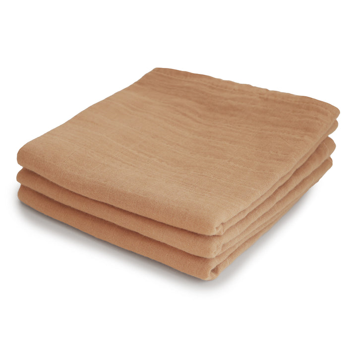 Mushie Muslin Cloth 3-pack - Fall Yellow - Laadlee