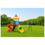 MYTS Backyard Mega Play Zone With 3 Swings & 2 Slides