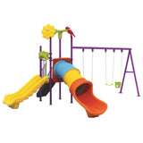 MYTS Bright & Safe Playhouse With 3 Swings & 2 Slides