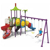 MYTS Bright & Safe Playhouse With 3 Swings & 3 Slides