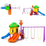 MYTS Cute Mega Play Zone With 3 Swings 2 Slides