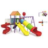 MYTS Discovery Playland With 3 Swings & 3 Slides - Hut