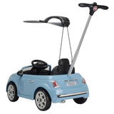 MYTS Fiat 500 Pull And Push Car With Sun Shade - Blue