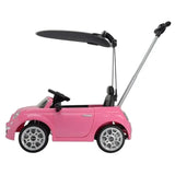MYTS Fiat 500 Pull And Push Car With Sun Shade - Pink