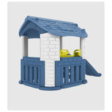 MYTS Fun Slide Playhouse With Roof And Brick Design - Blue