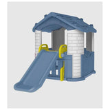 MYTS Fun Slide Playhouse With Roof And Brick Design - Blue