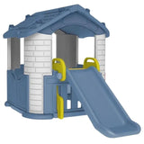MYTS Fun Slide Playhouse With Roof And Brick Design - Blue