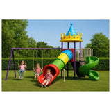 MYTS Garden Play Centre With 2 Slides & 3 Swings